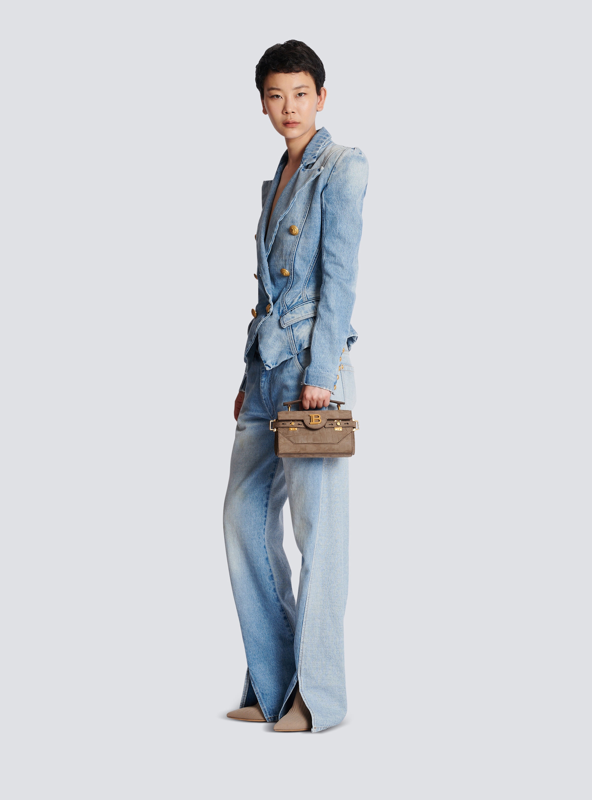 B-Buzz 19 bag in crocodile-embossed leather - 2