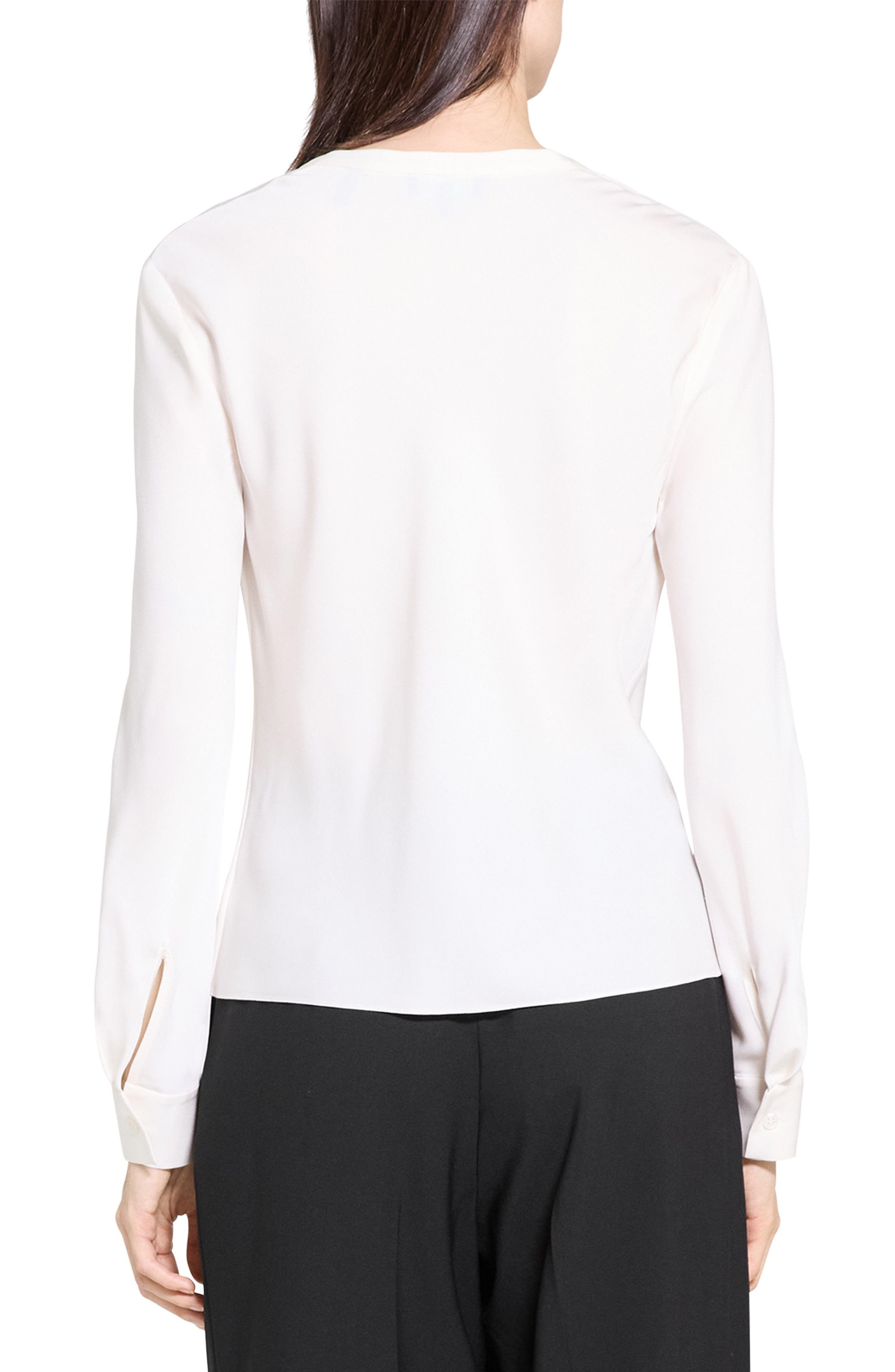 Theory Cowl Neck Silk Top in Ivory at Nordstrom - 2