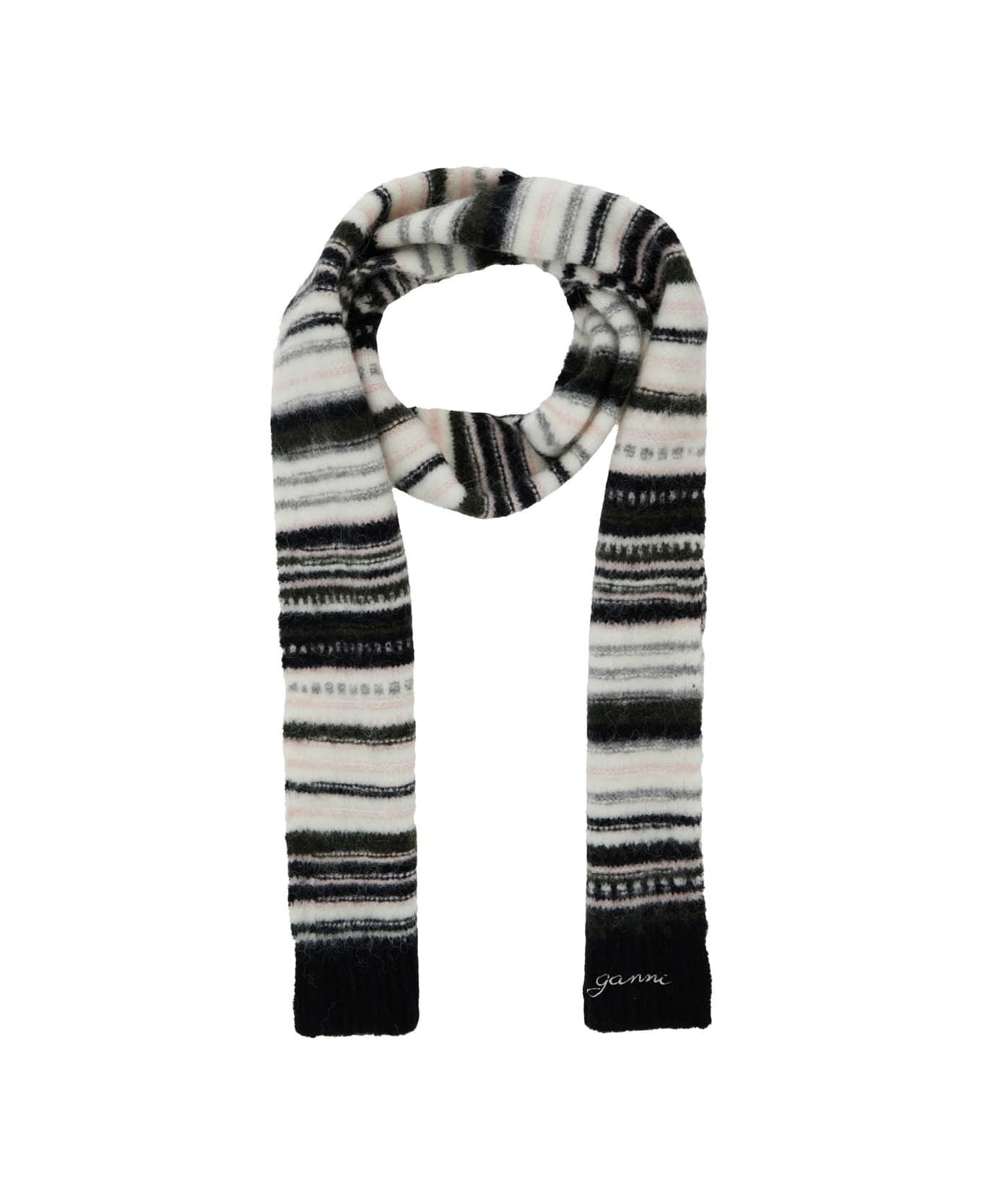 Striped Wool Scarf - 2