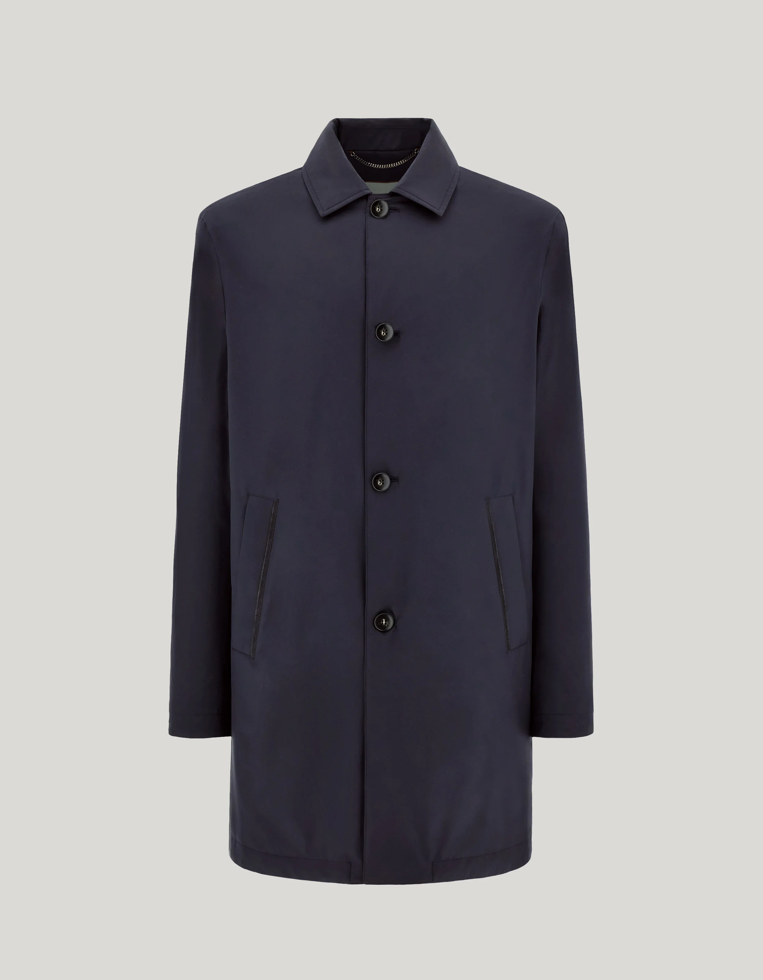 CANALI NUVOLA BLUE TECHNICAL FABRIC RAIN COAT WITH MEMBRANE - 1