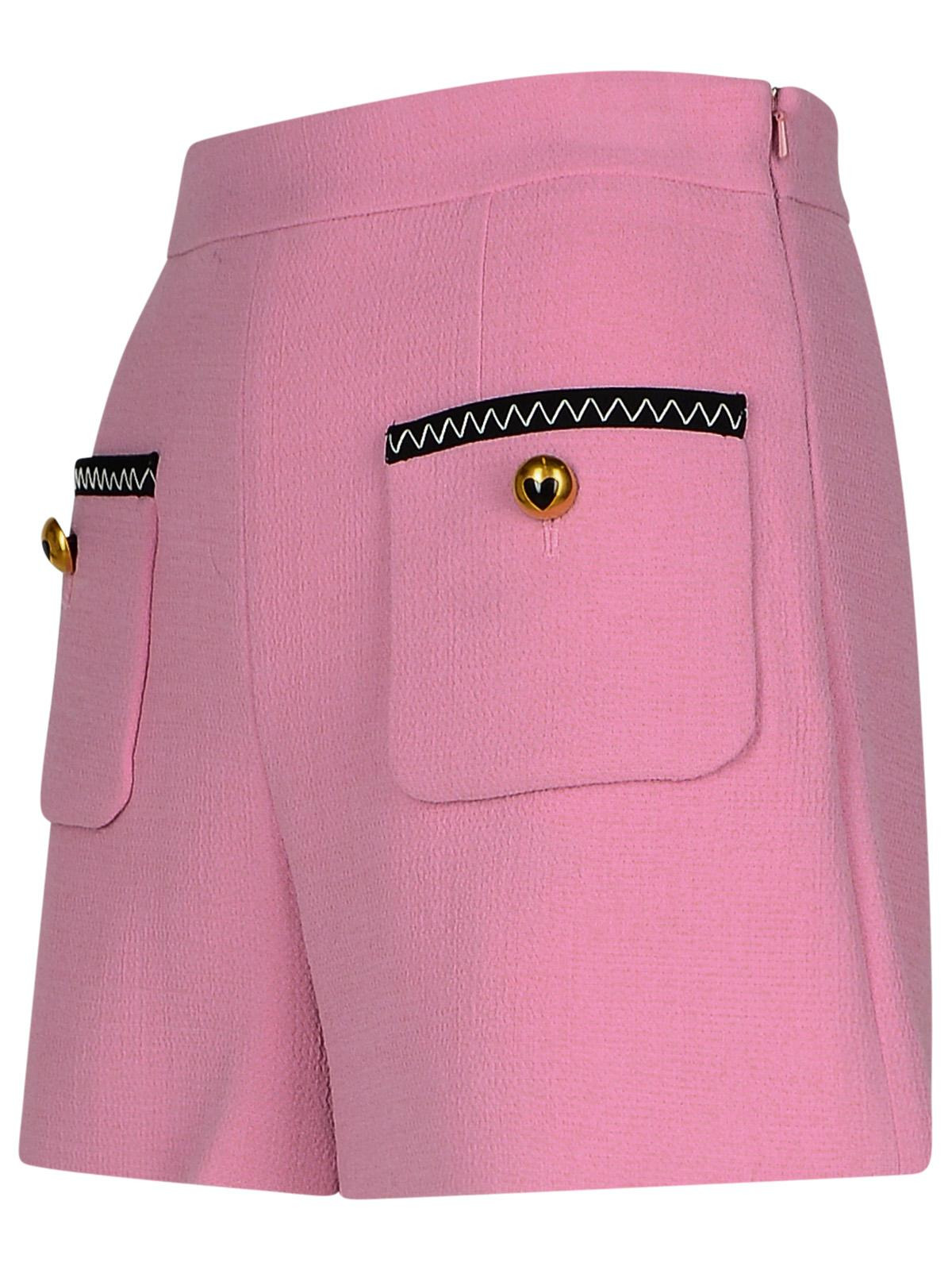 Moschino Pink Virgin Wool Blend Shorts Women - 2