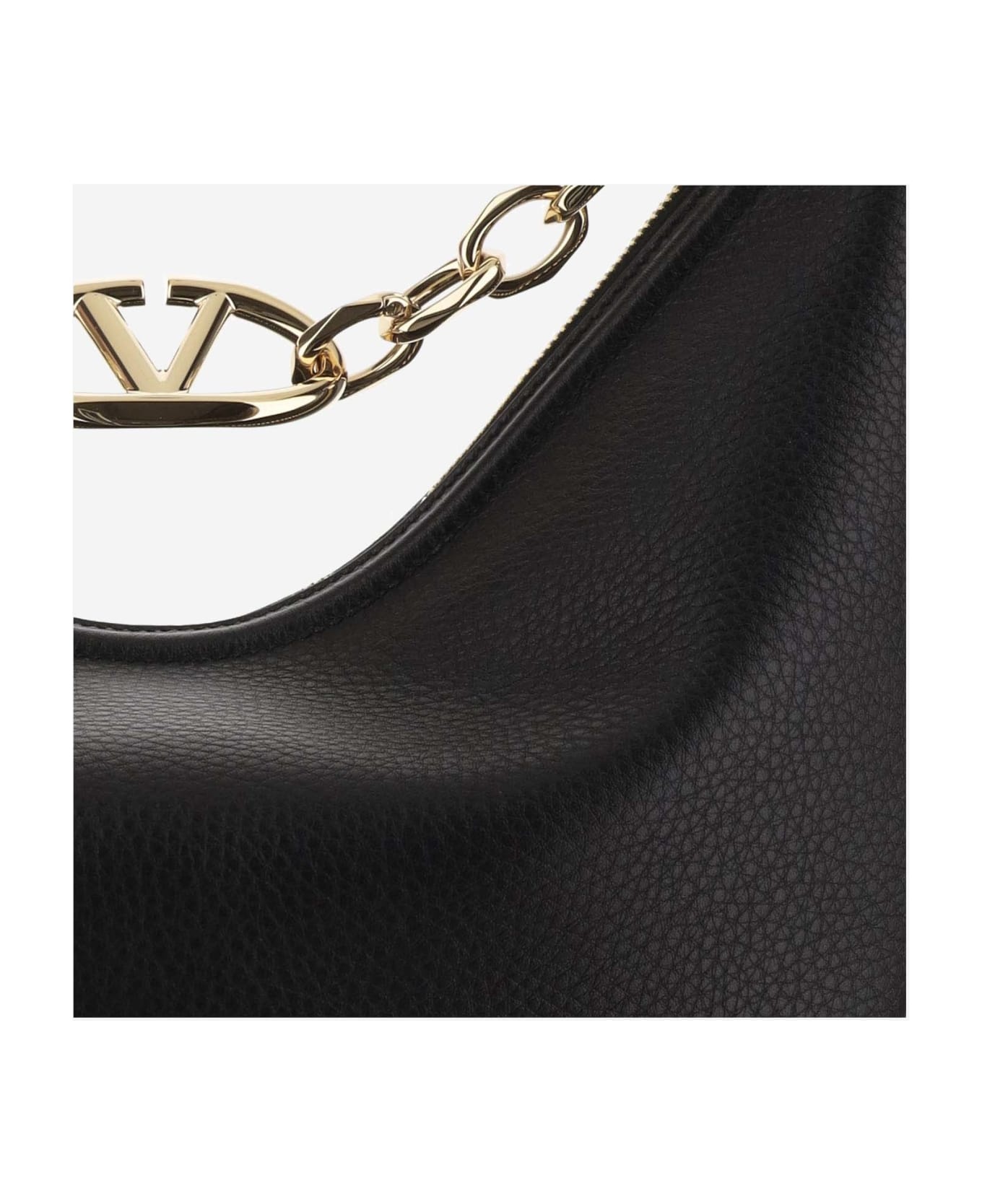 Vlogo Moon Bag Medium Hobo In Garnet Calfskin With Chain - 4