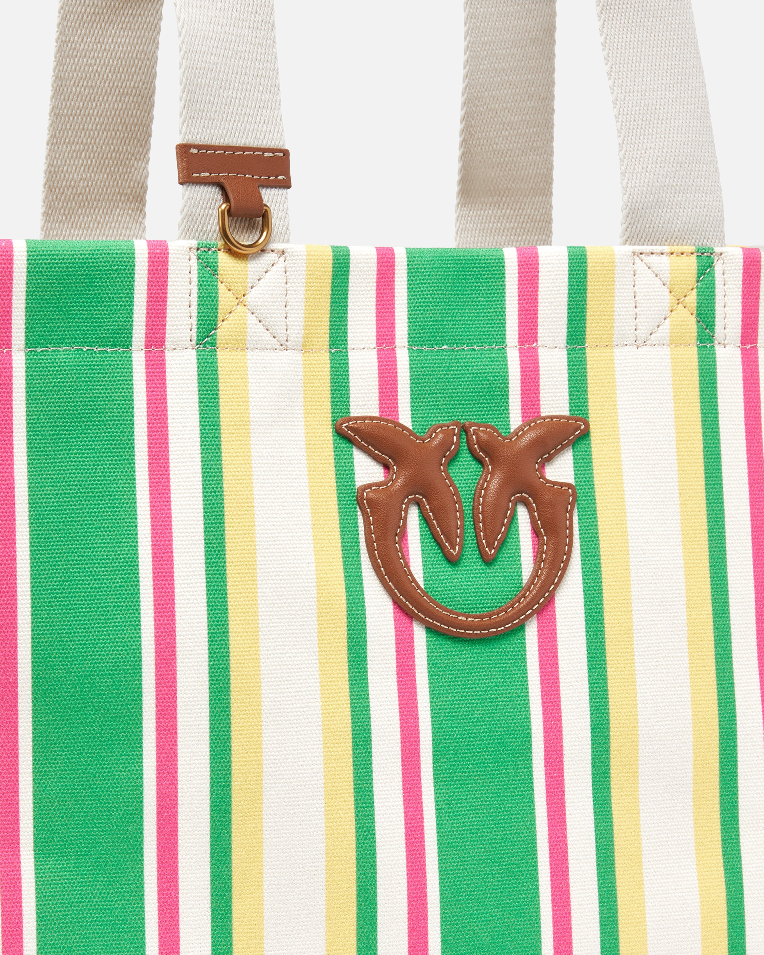 MAXI SHOULDER BAG IN STRIPED FABRIC - 3