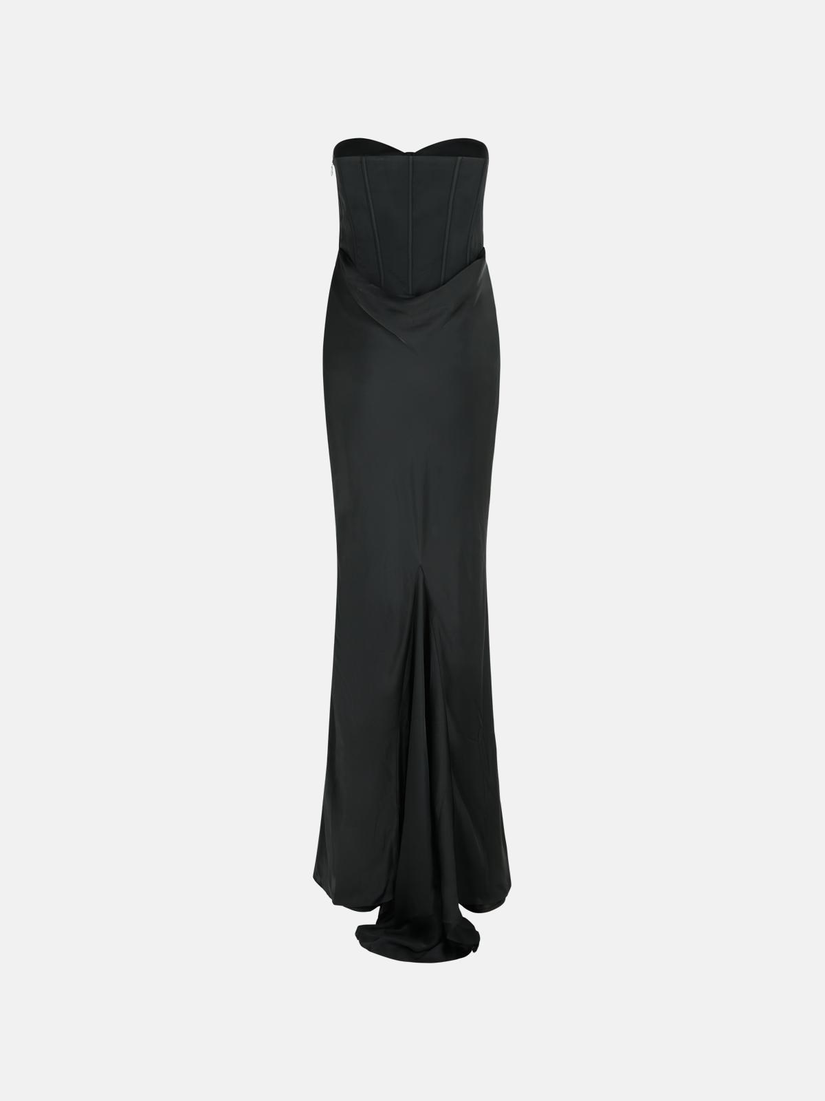 LONG DRESS IN BLACK POLYESTER - 3