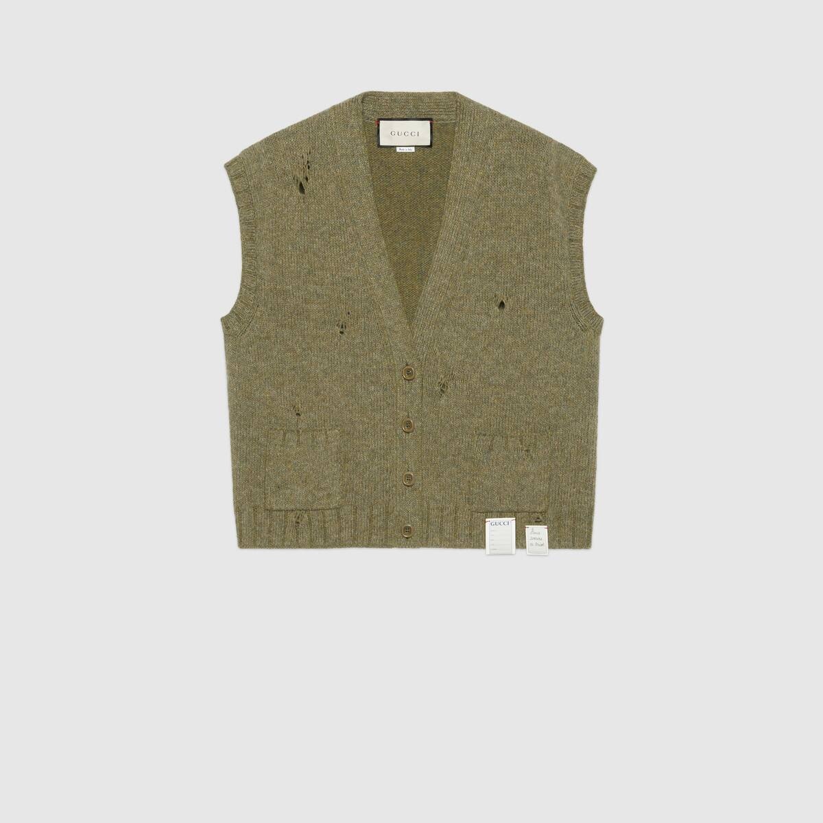 Felted wool cardigan vest - 1