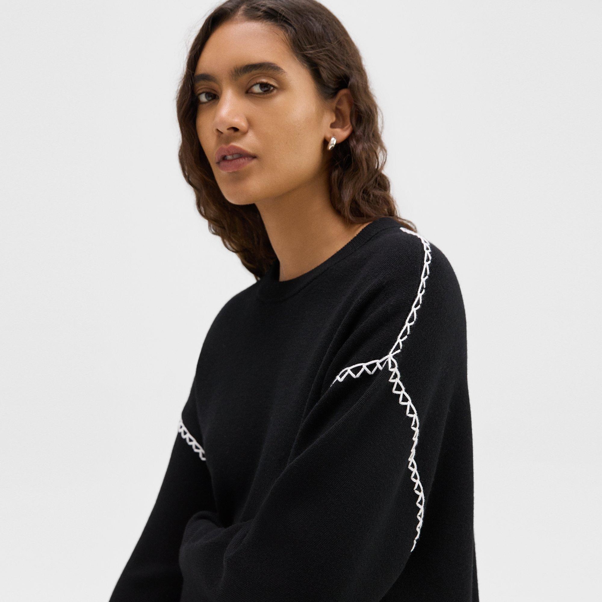 Blanket Stitch Sweater in Merino Wool - 5