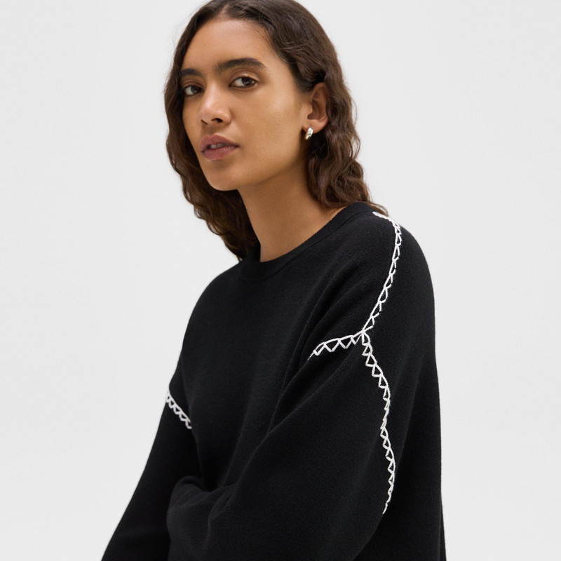 Blanket Stitch Sweater in Merino Wool 5