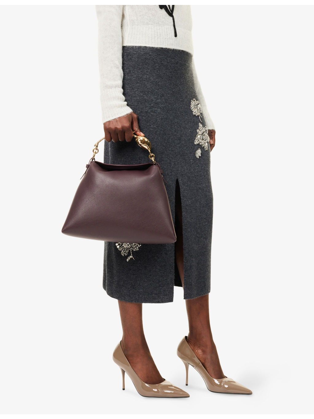 Large Bloom Leather Shoulder Bag - 3