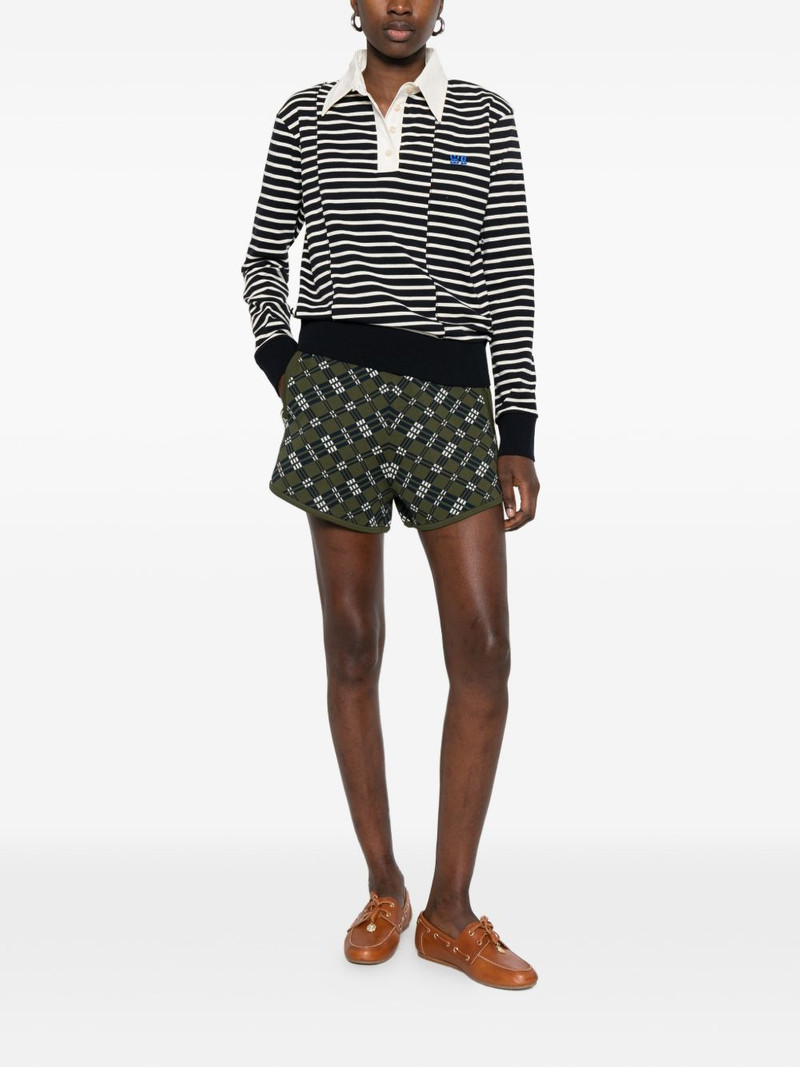 WALES BONNER Reflect striped-pattern polo top outlook