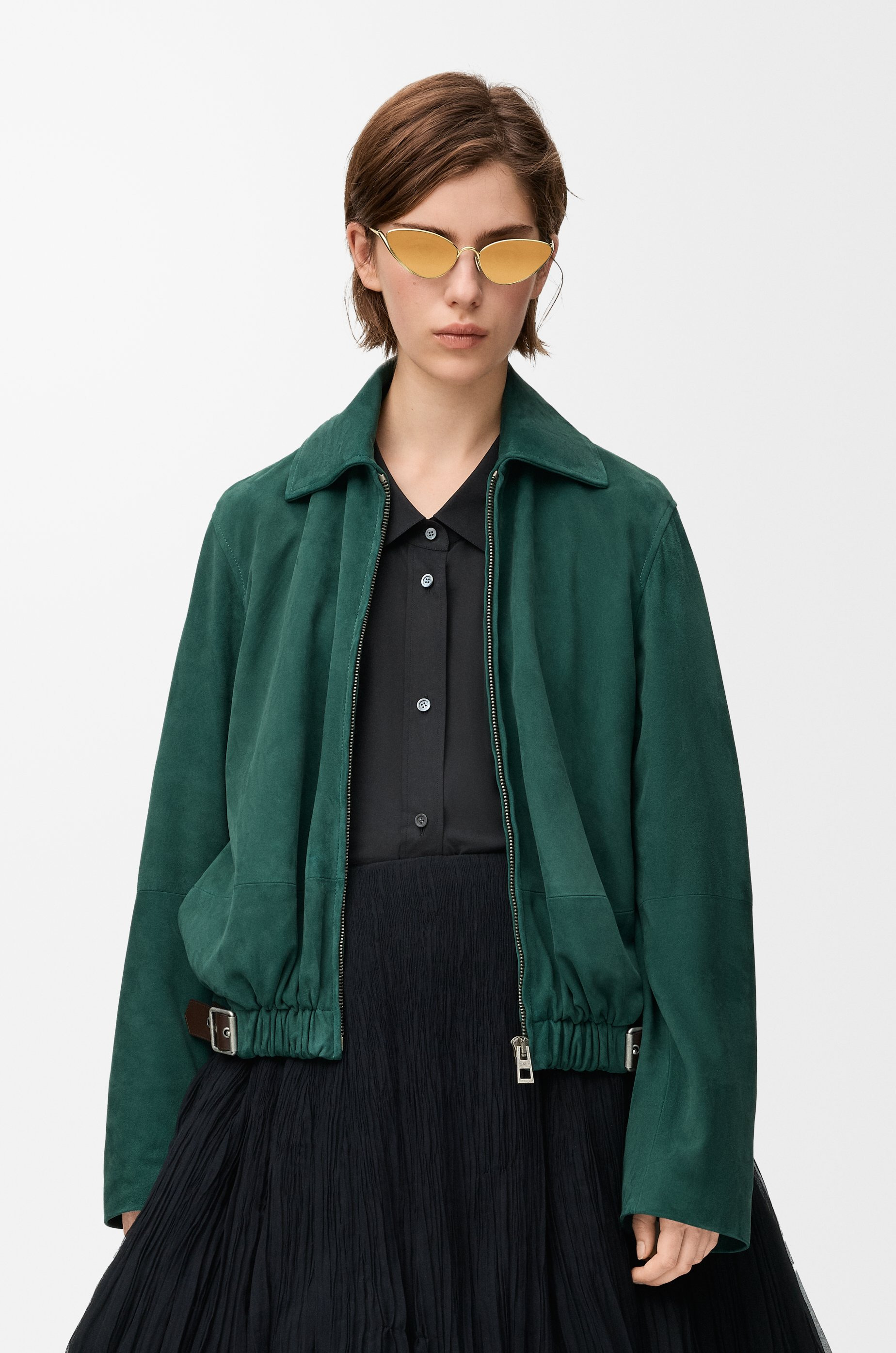 Belted jacket in suede goatskin - 3