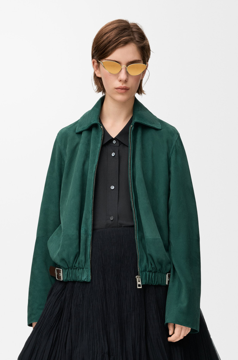 Belted jacket in suede goatskin 3