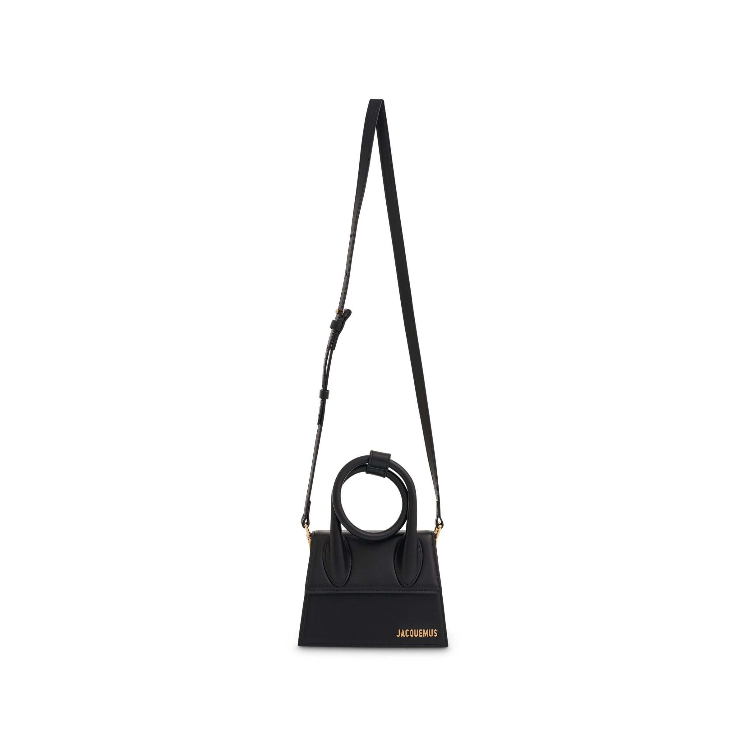 Le Chiquito Noeud Leather Bag in Black - 6