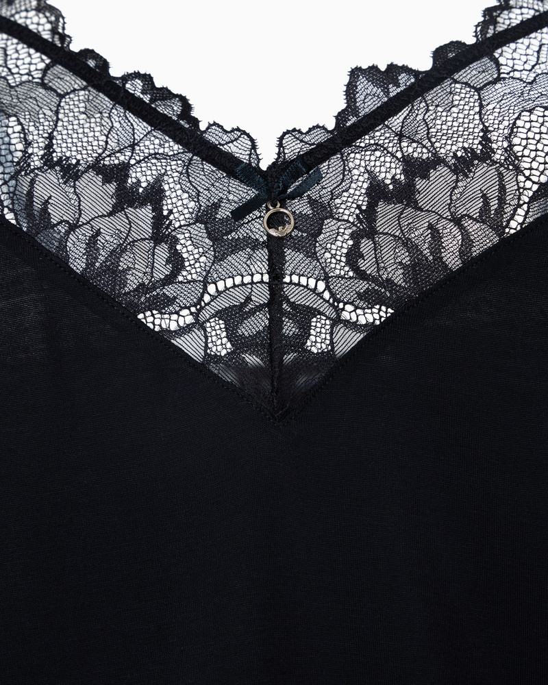 EMPORIO ARMANI ASV ETERNAL LACE PYJAMA TOP AND SHORTS WITH RECYCLED-LACE DETAILS outlook