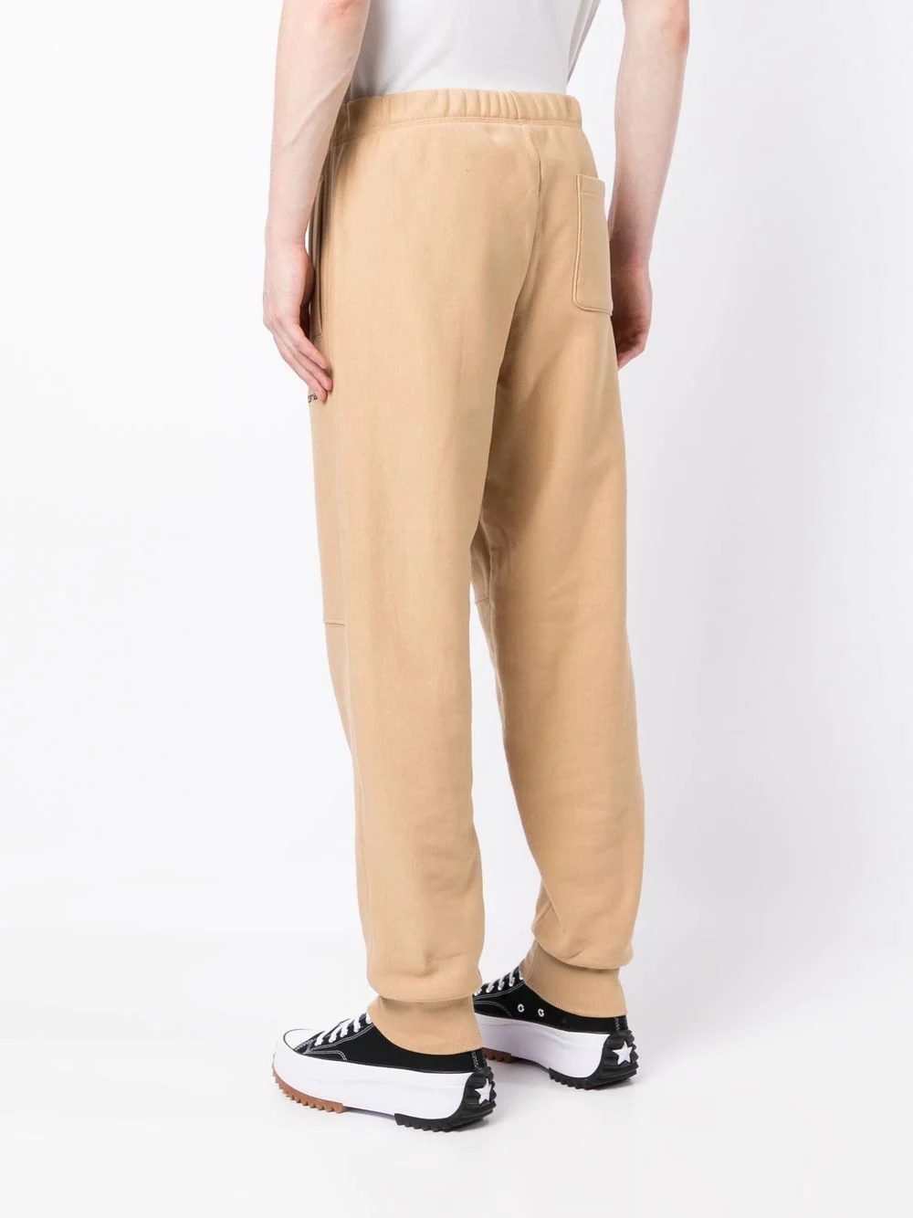 drawstring-waist cotton-blend track pants - 4