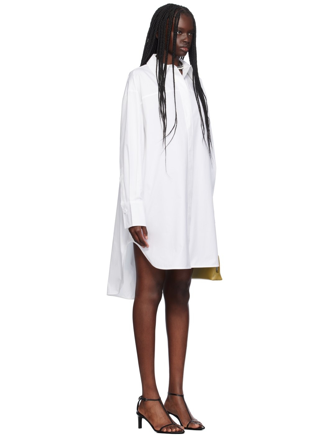 White Button-Up Midi Dress - 2
