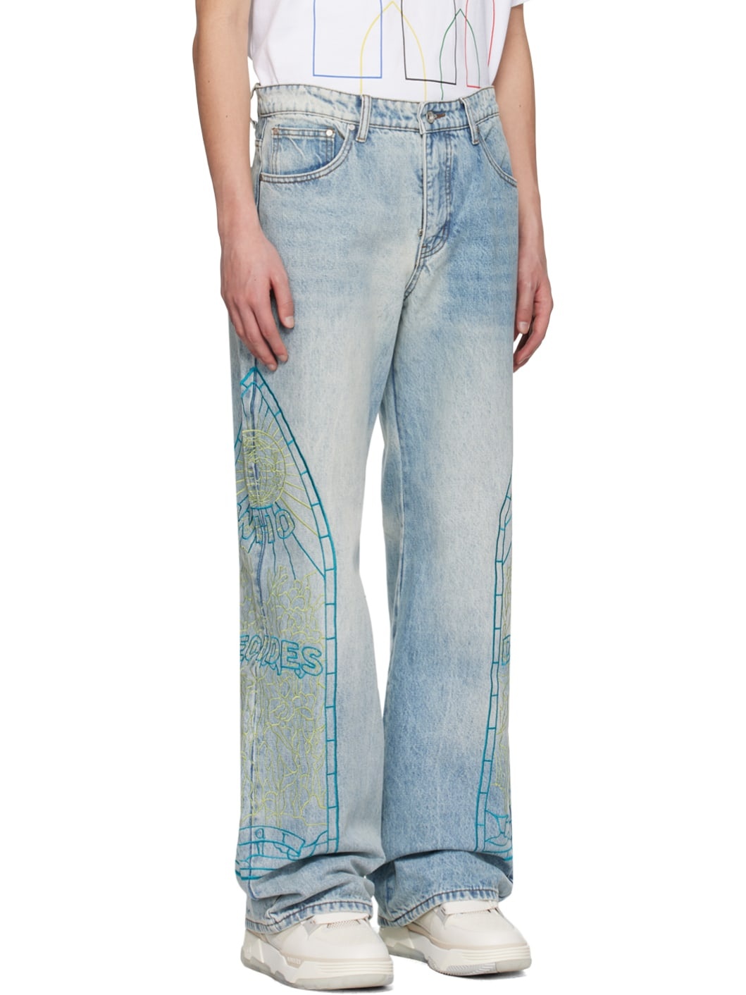 WHO DECIDES WAR Blue Virtuous Jeans ssense REVERSIBLE