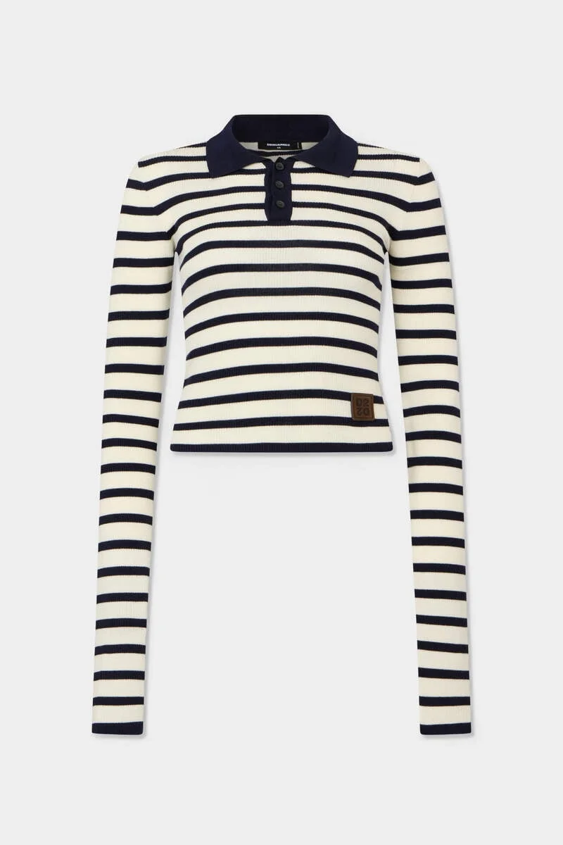 D2 UPSIDE DOWN STRIPED POLO - 1