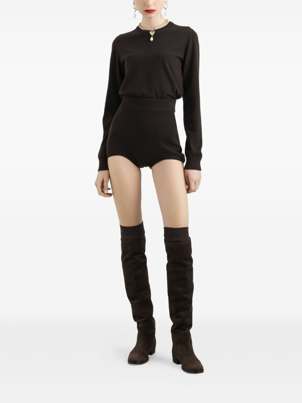 cropped round-neck sweater - 2