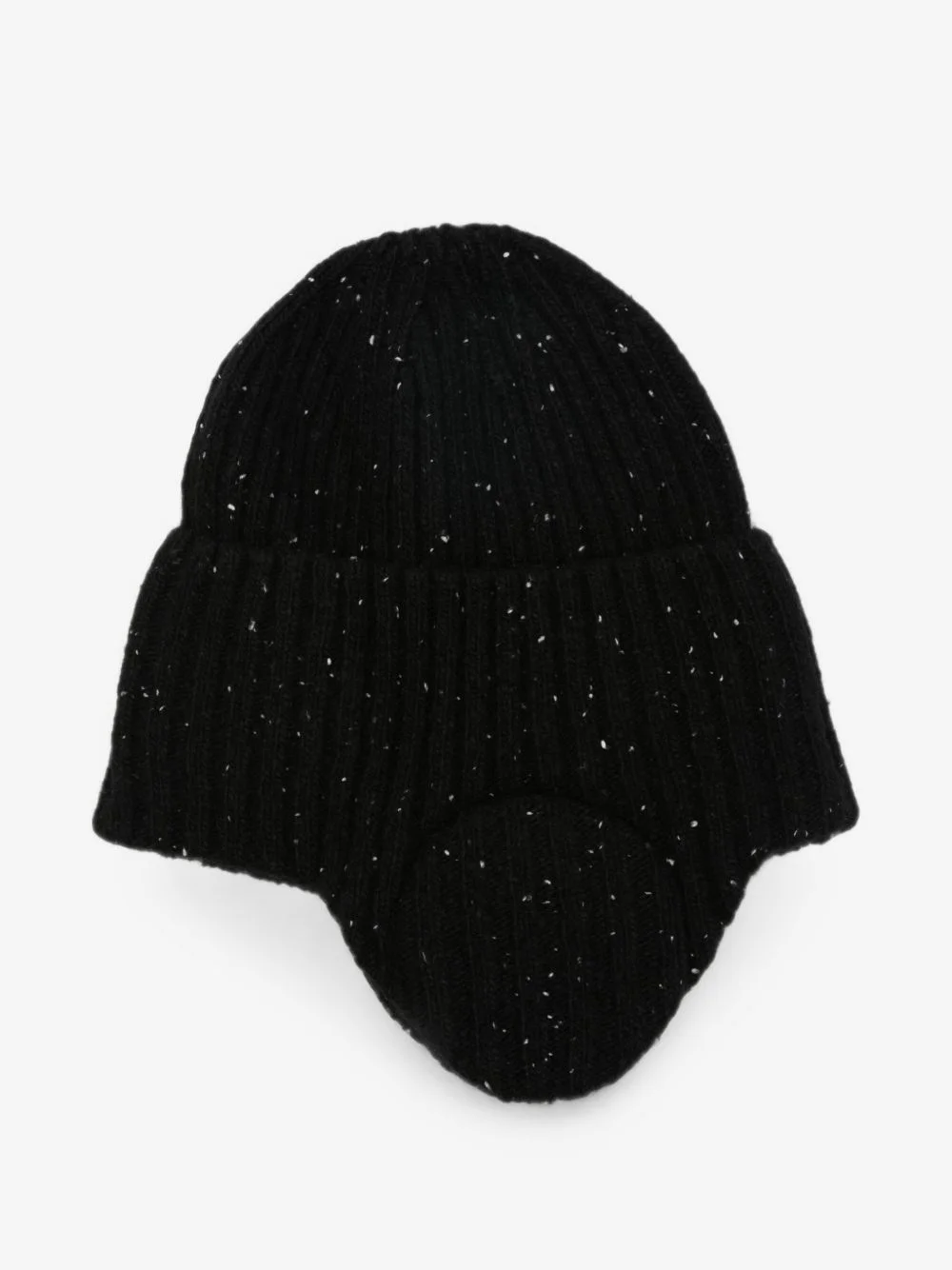 ribbed-knit ear-flap beanie hat - 1