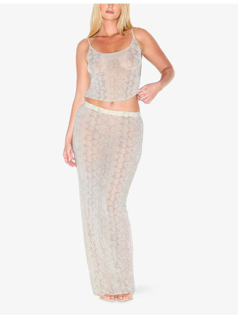 SKIMS Milky Sheer Mesh Long Skirt outlook