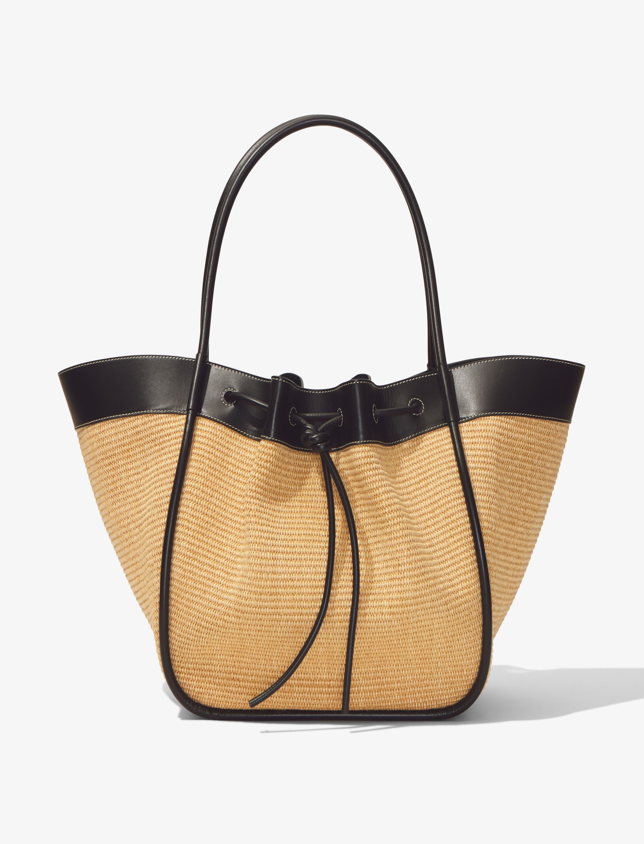 XL Raffia Ruched Tote - 4