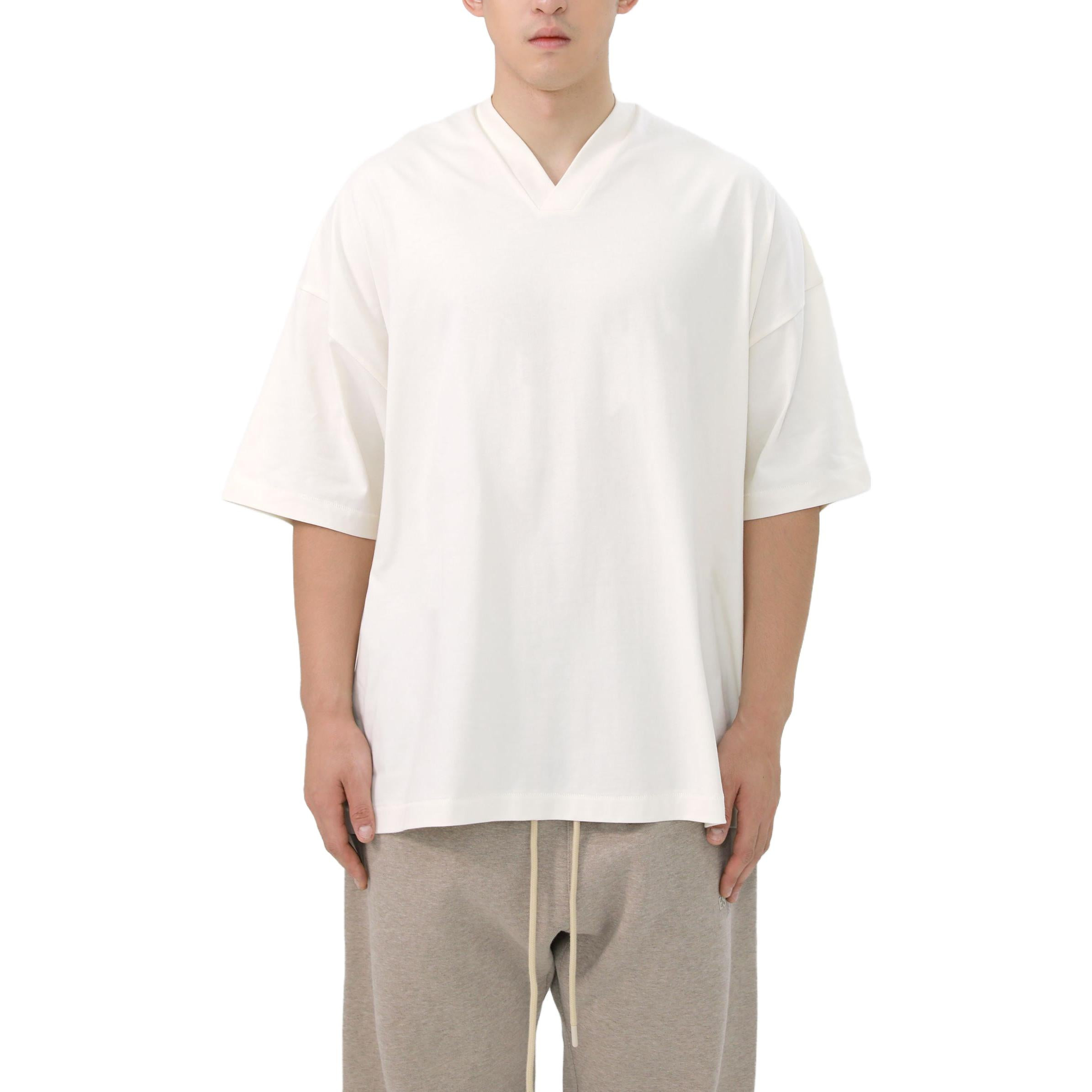 Fear of God Essentials FW23 V-Neck T-shirt 'Cloud Dancer' 125BT234111F - 5
