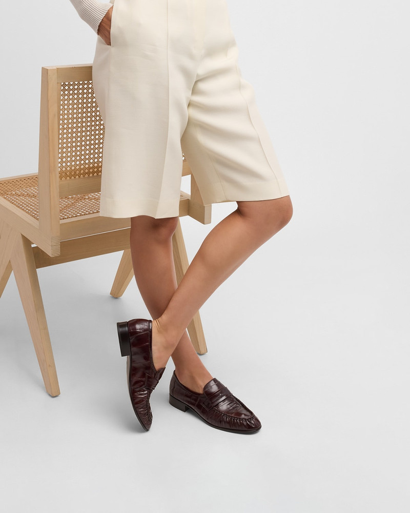 The Row Soft Leather Flat Loafers outlook