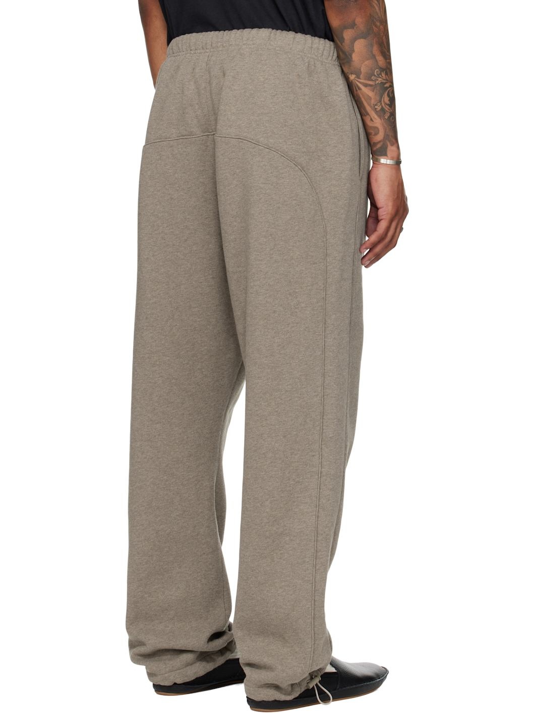 Brown Relaxed Fleece Piping Sweatpants - 3