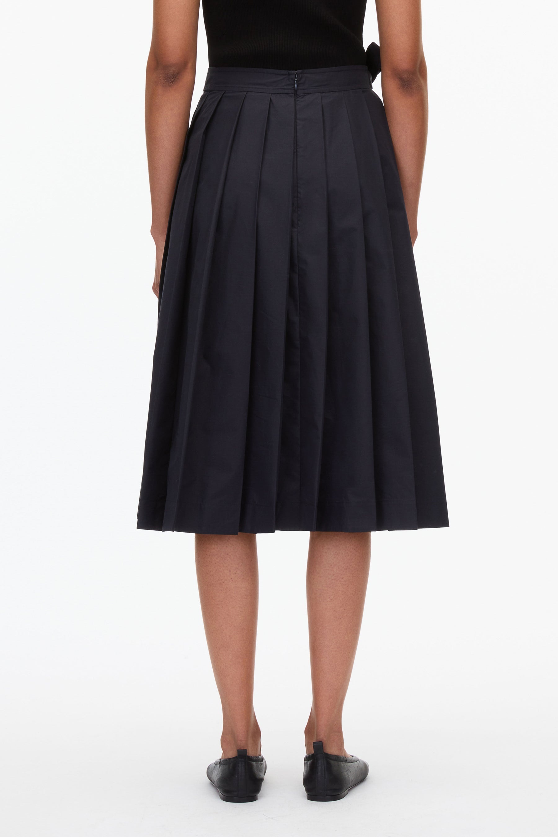 Knife Pleat Belted Skirt - 4