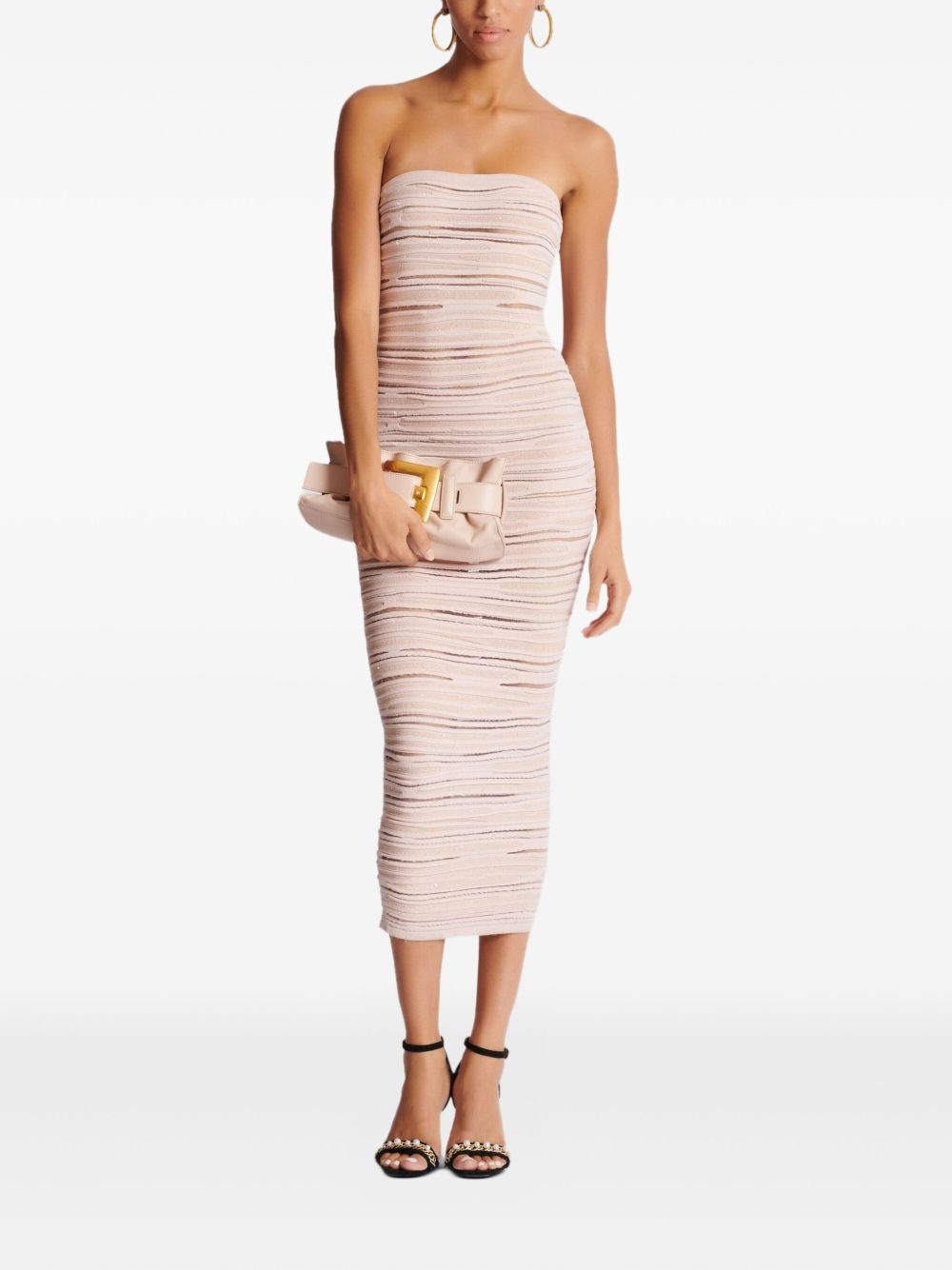 strapless knit midi dress - 2