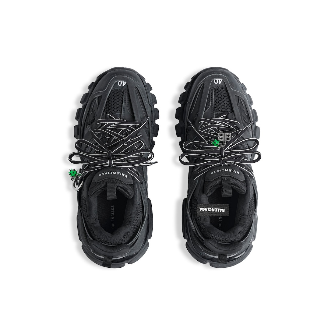 Men's Track Sneaker With Charms in Black - 6