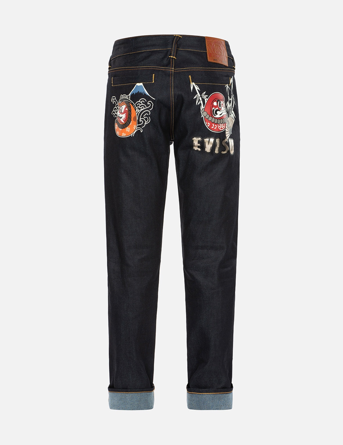 Kumadori Daruma Print Carrot Fit Denim Jeans #2017 - 1