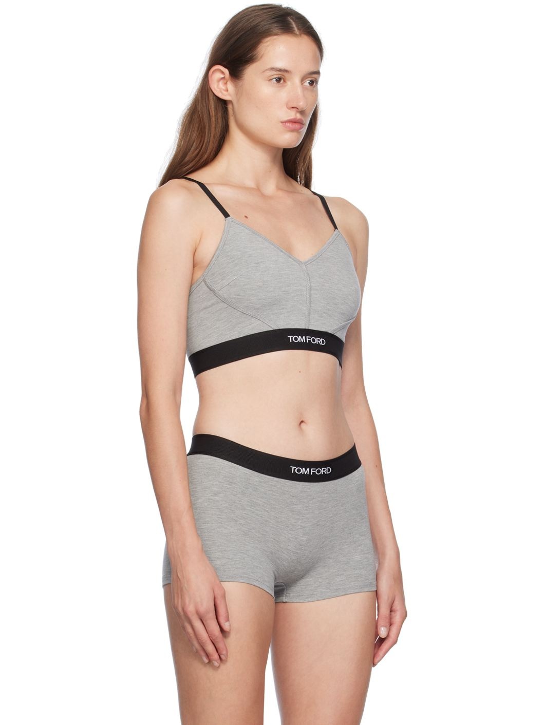 Gray Signature V-Neck Bralette - 2