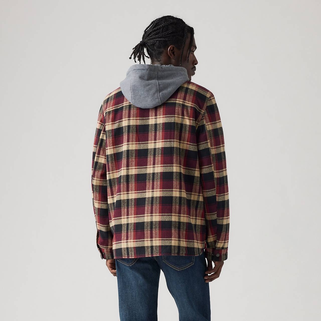 COTTON PLAID SHERPA LINED SHACKET - 3