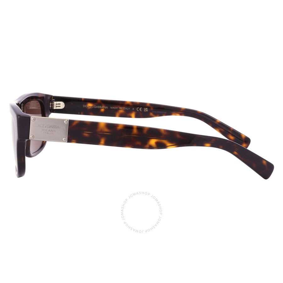 Dolce and Gabbana Dark brown Rectangular Men's Sunglasses DG4432 502/73 52 - 5