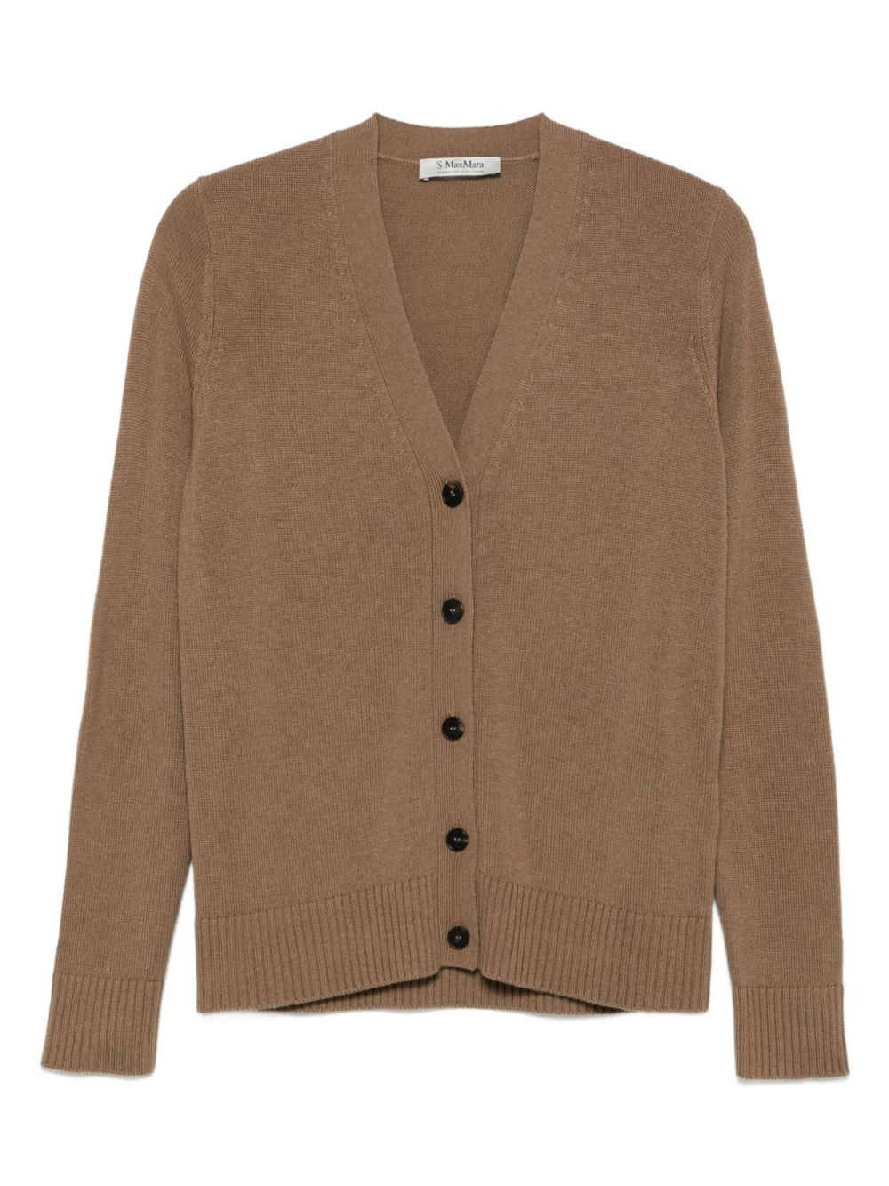 button-up wool cardigan - 1