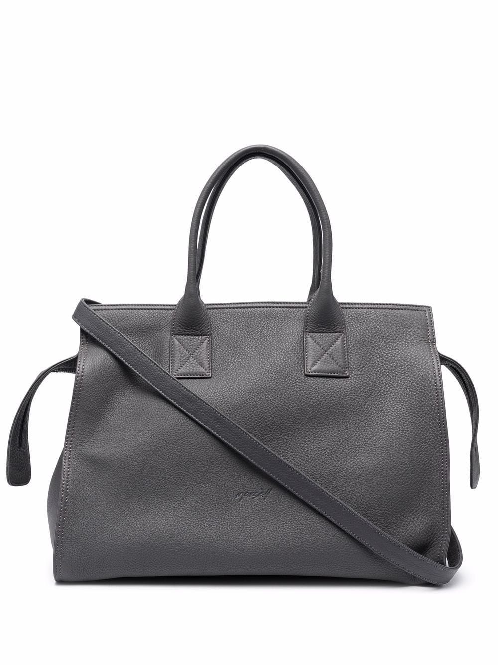 Media leather tote bag - 1