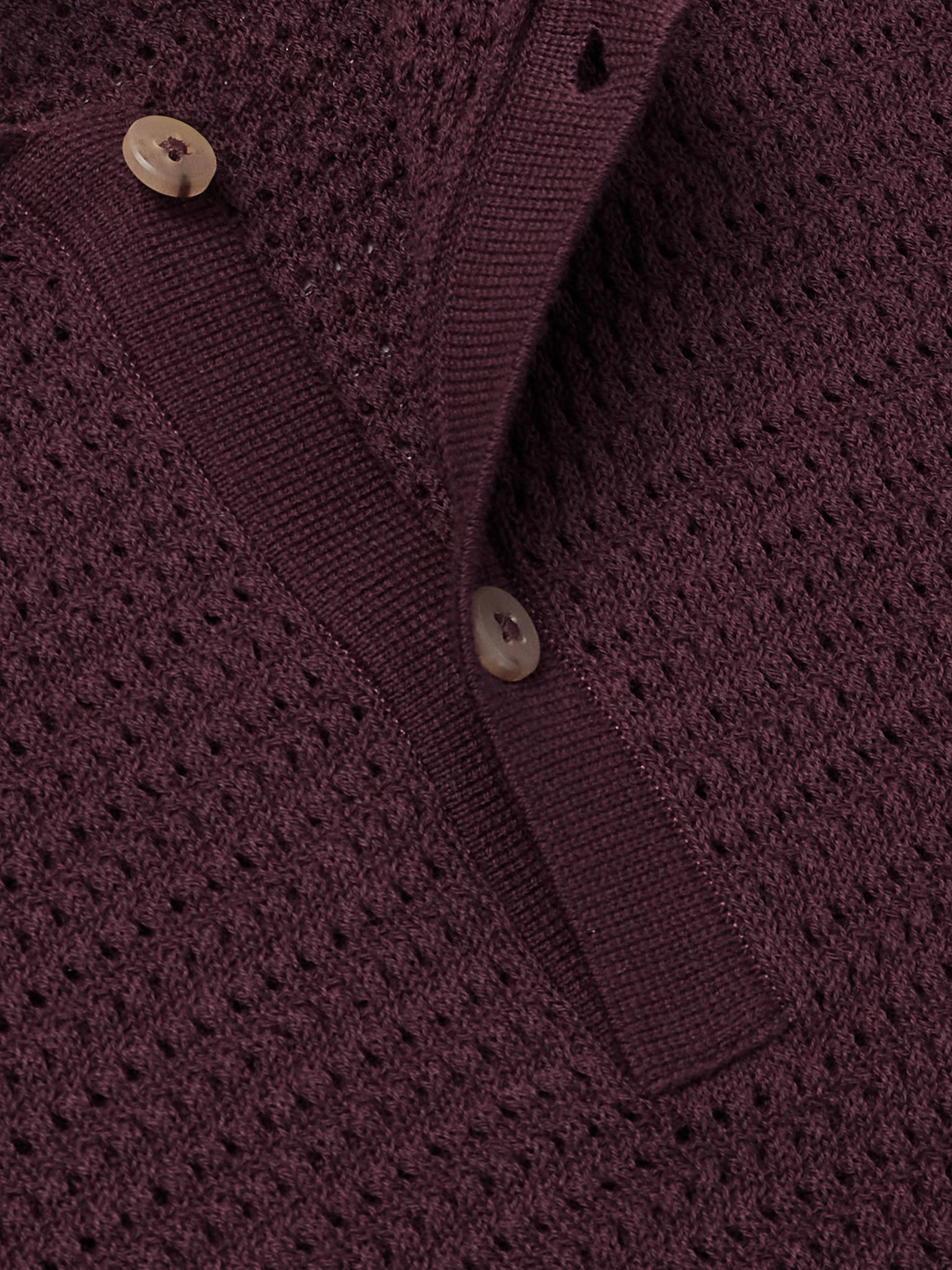 Honeycomb Organic Cotton Polo Shirt Purple - 5
