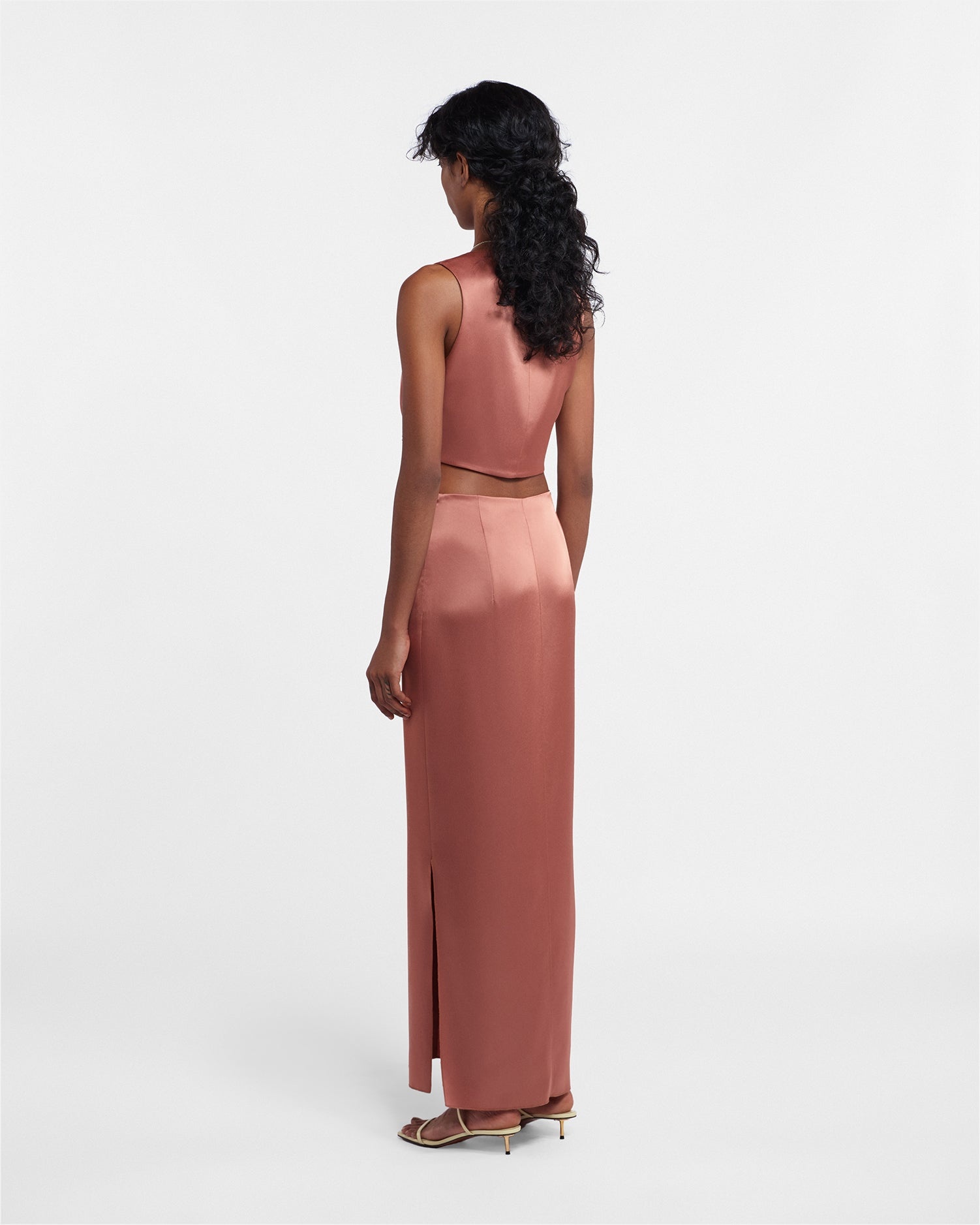 Cut-Out Slip Satin Dress - 2