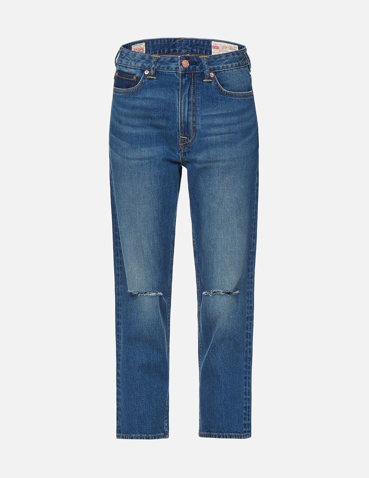 KAMON AND SEAGULL EMBROIDERED RELAX-CUT DENIM JEANS - 2