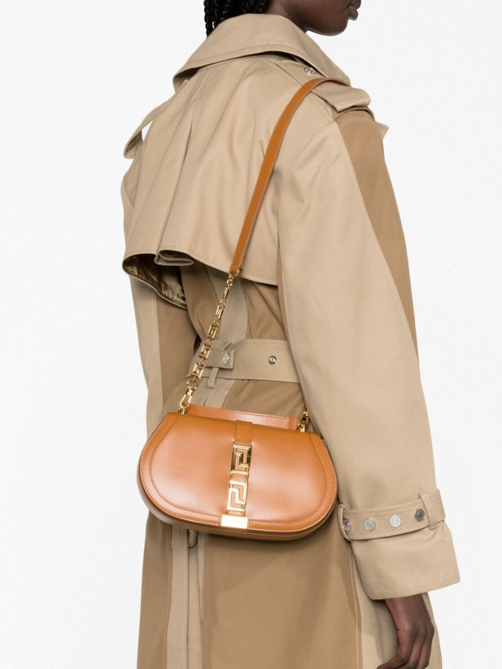 Greca Goddess leather shoulder bag - 3