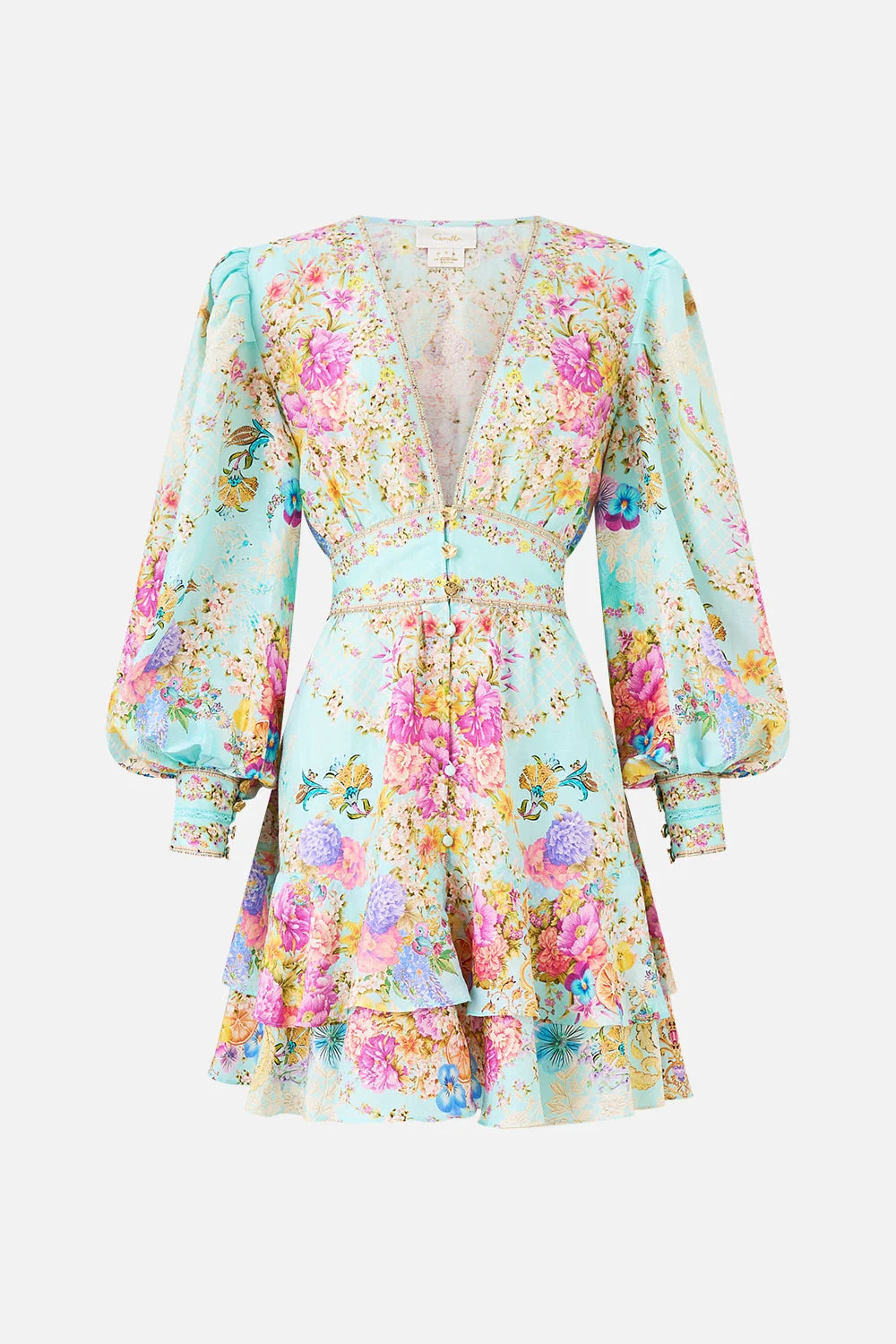 BUTTON FRONT FRILL DRESS - 1