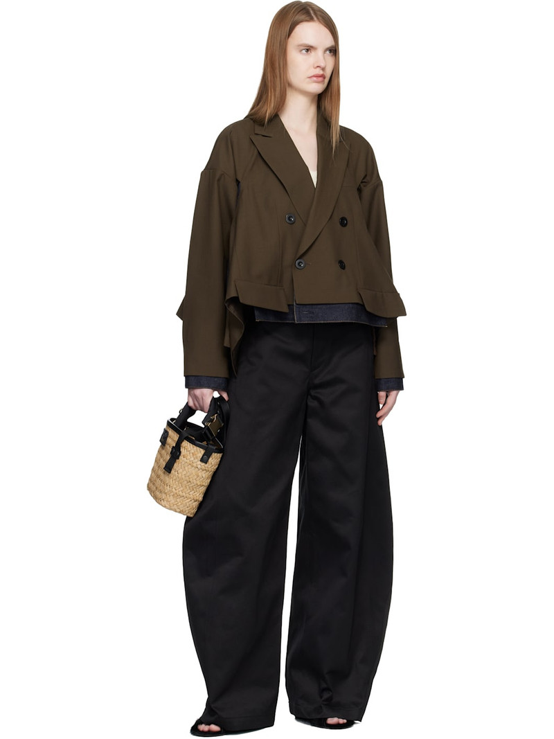 sacai Black Cotton Chino Trousers outlook