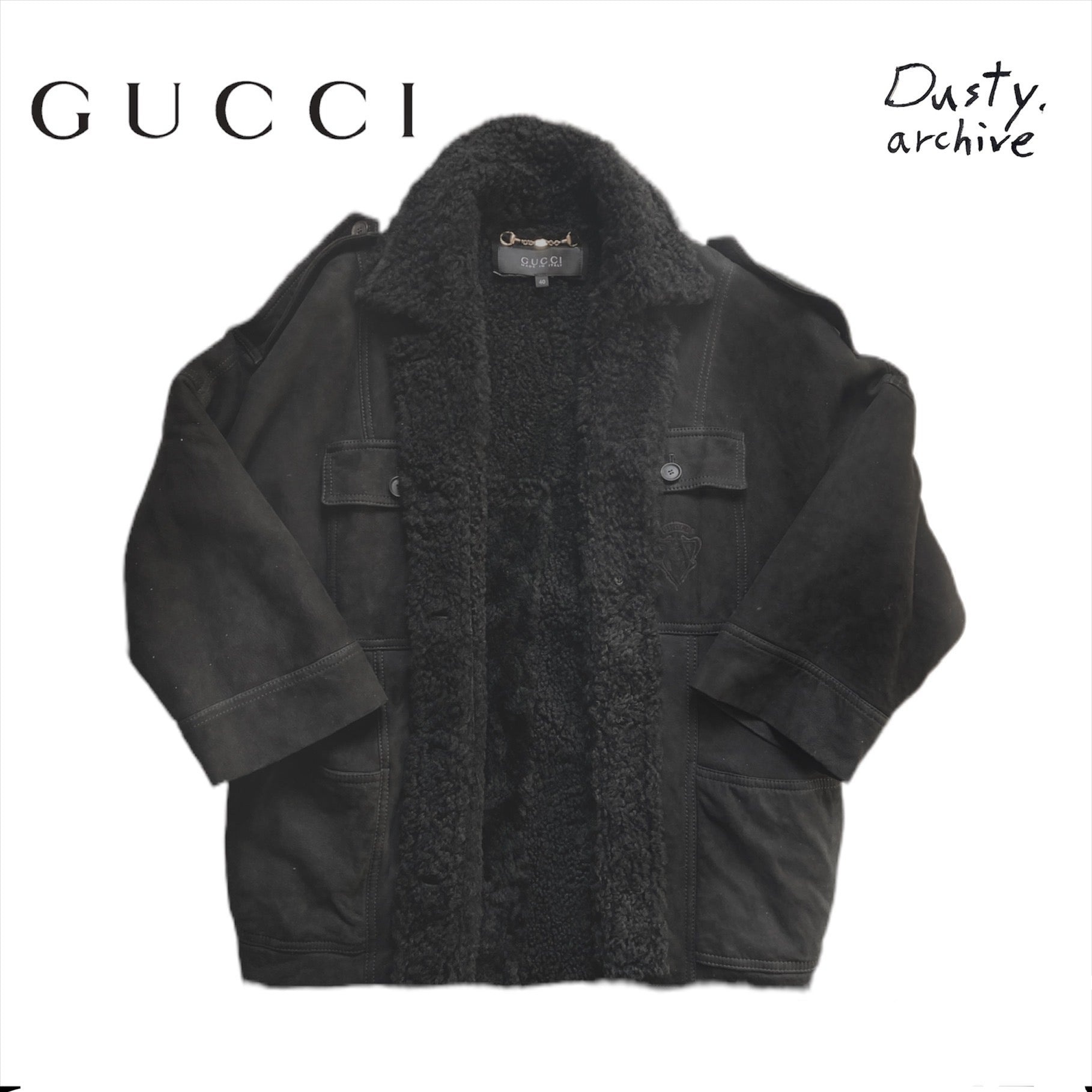 Gucci sheep shearling leather jacket 40 - 4