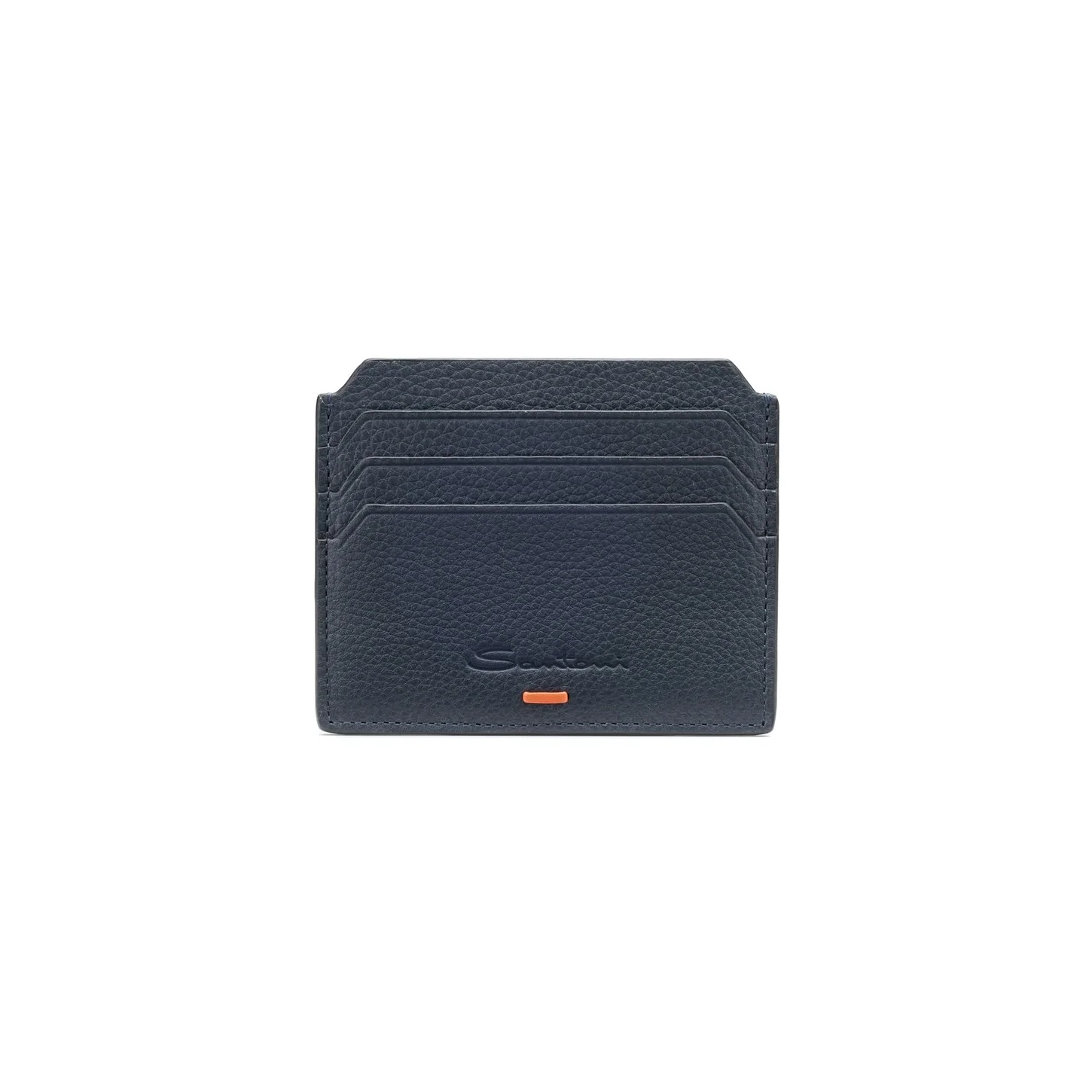 Blue tumbled leather credit card holder - 1