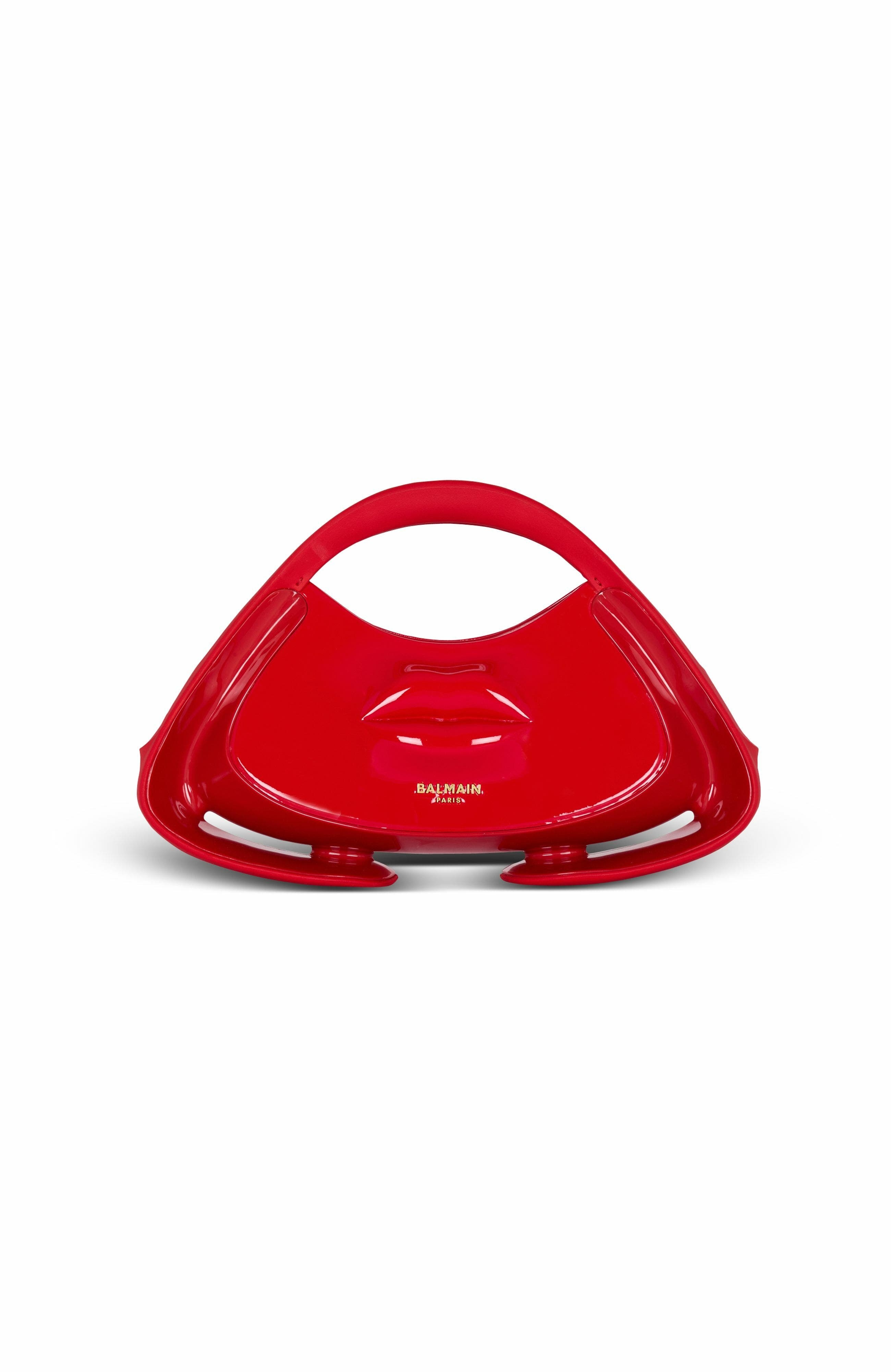 Balmain Medium Jolie Madame Lips Patent Top Handle Bag in Red at Nordstrom - 1