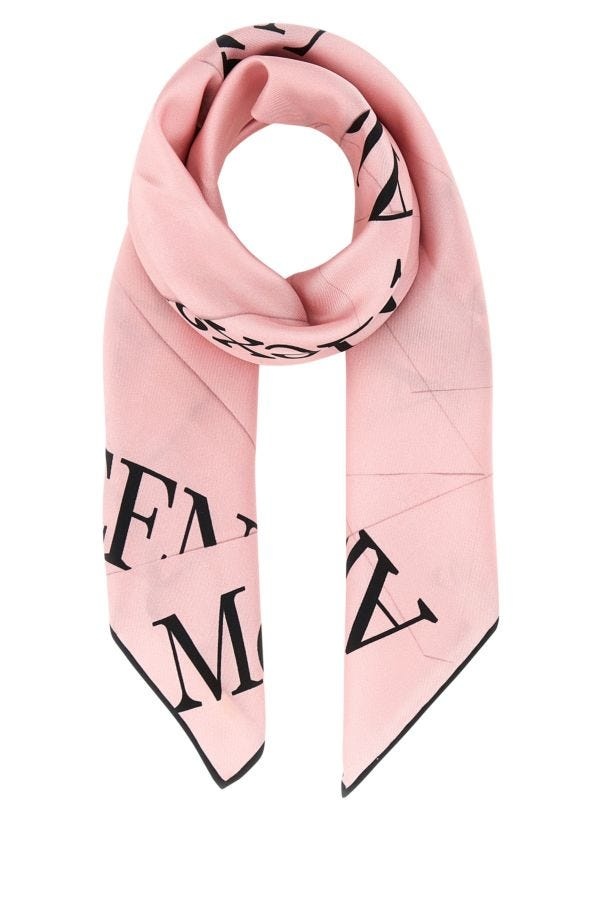 Alexander Mcqueen Woman Pink Silk Foulard - 1