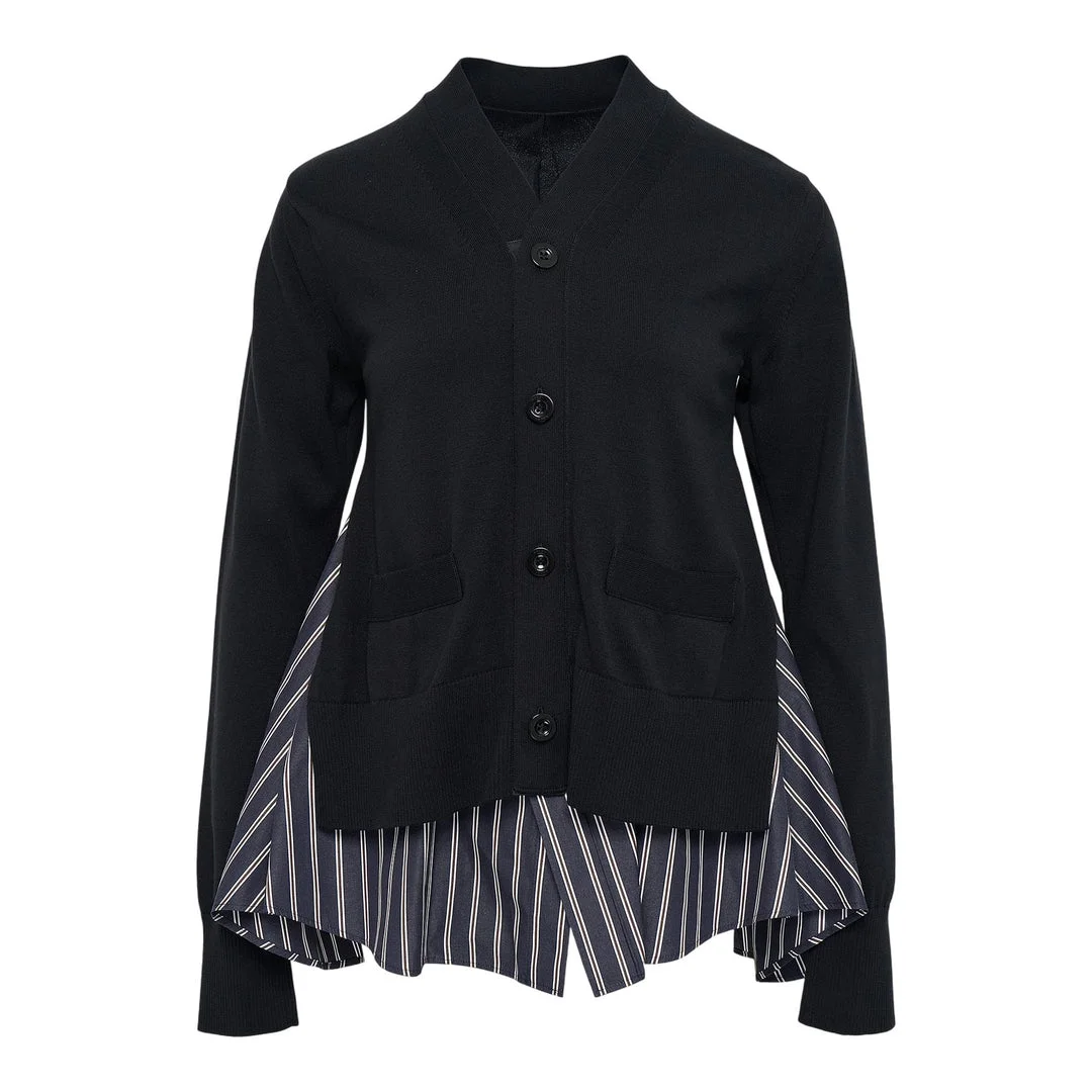 Poplin X Knit Cardigan - 1