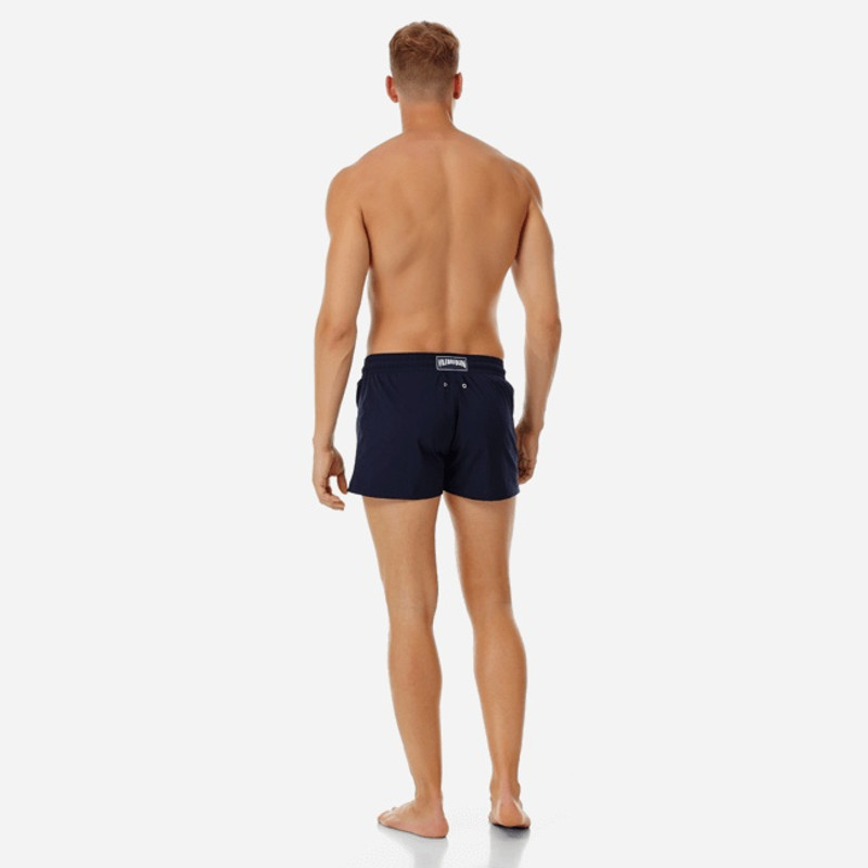 Men short and fitted stretch Swim Trunks solid 4