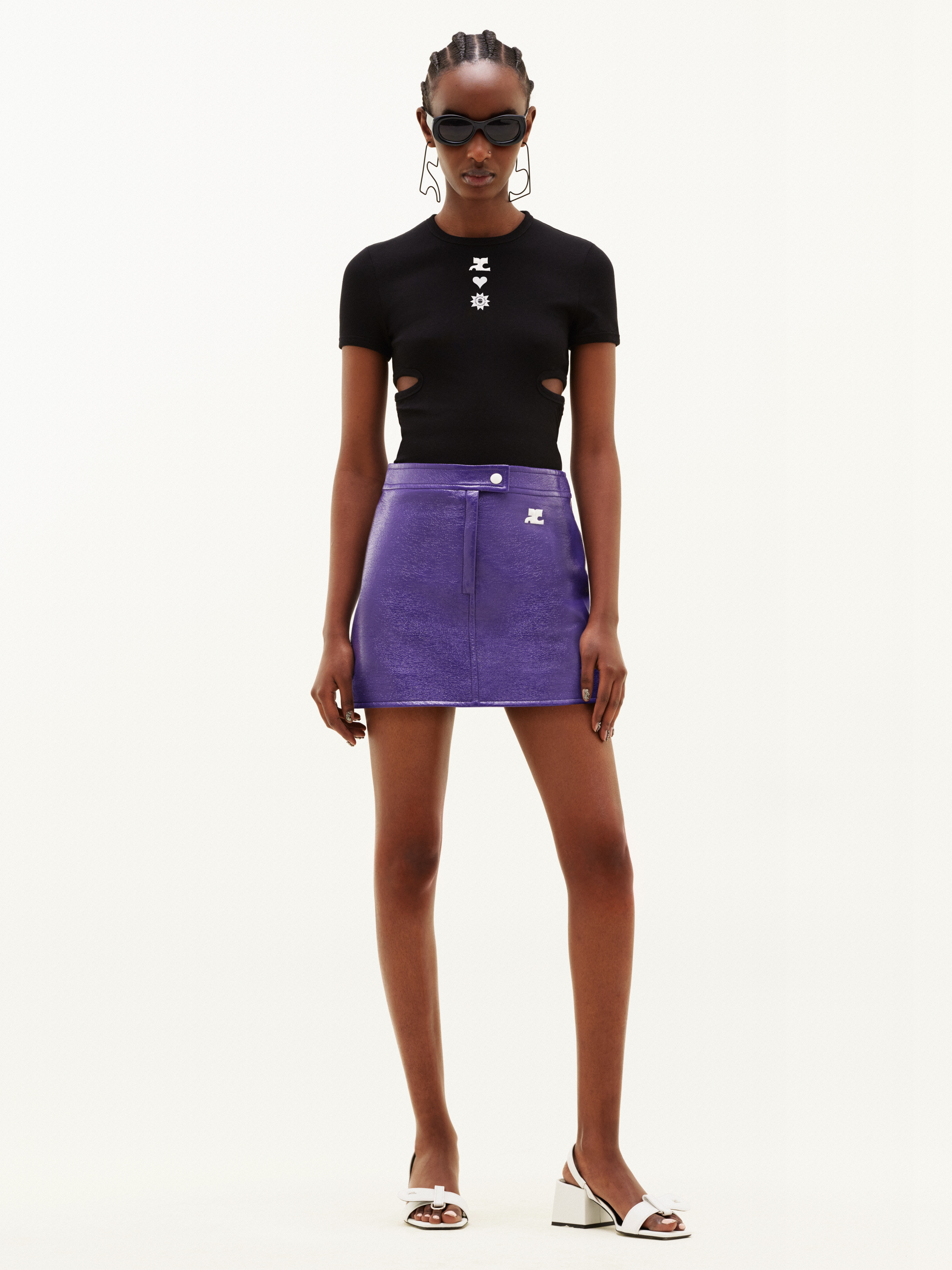 REEDITION VINYL MINI SKIRT - 2